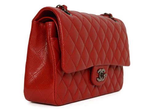 chanel 14c red caviar|2018 Medium Classic Chevron Caviar Double Flap shoulder bag.